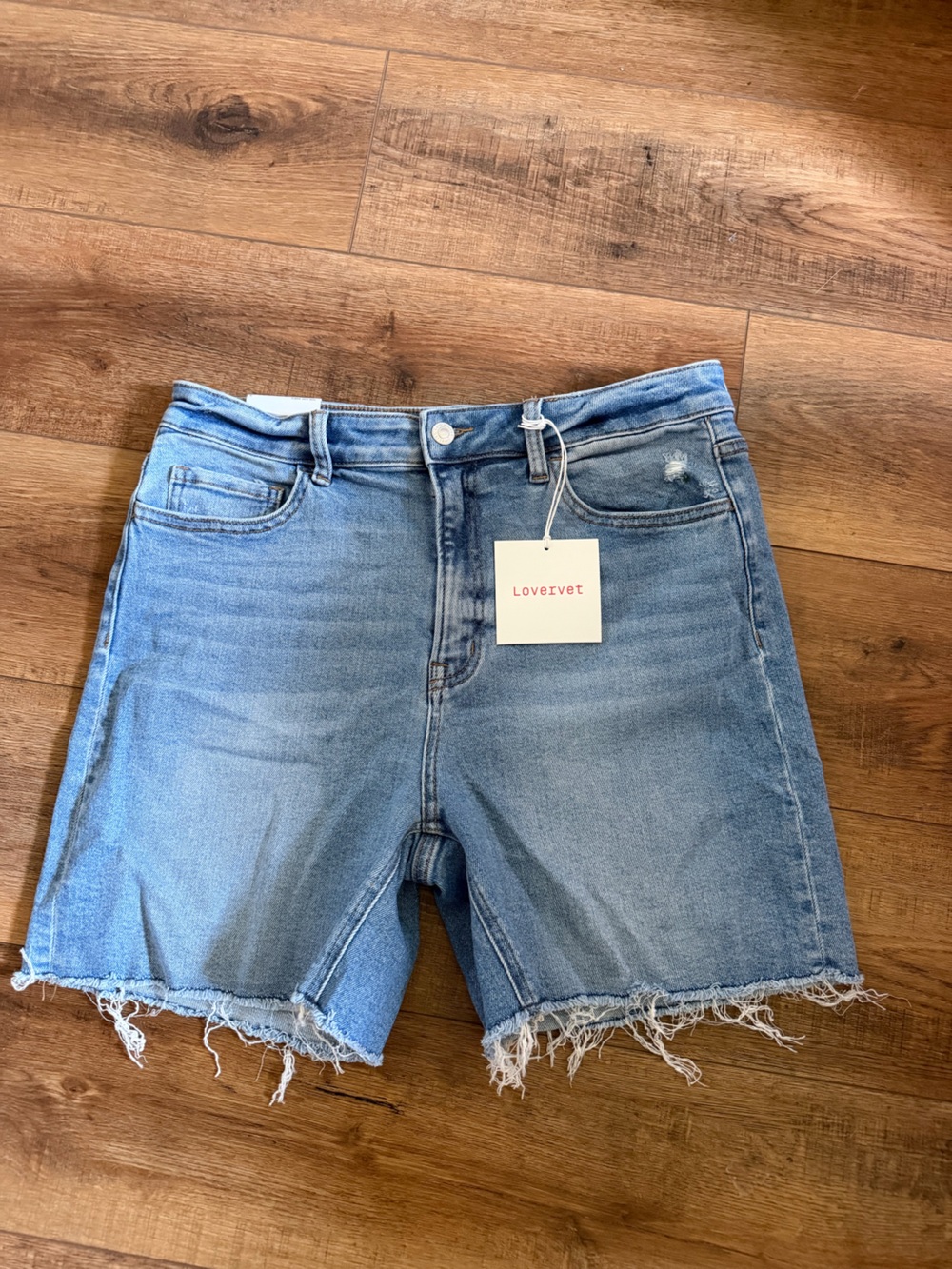 lovervet Light Blue High-Rise Denim Shorts women’s size XL NWT